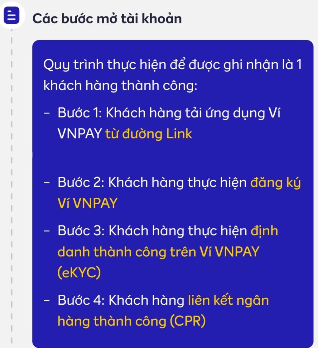 Tạo ví VNPay và lãnh thưởng