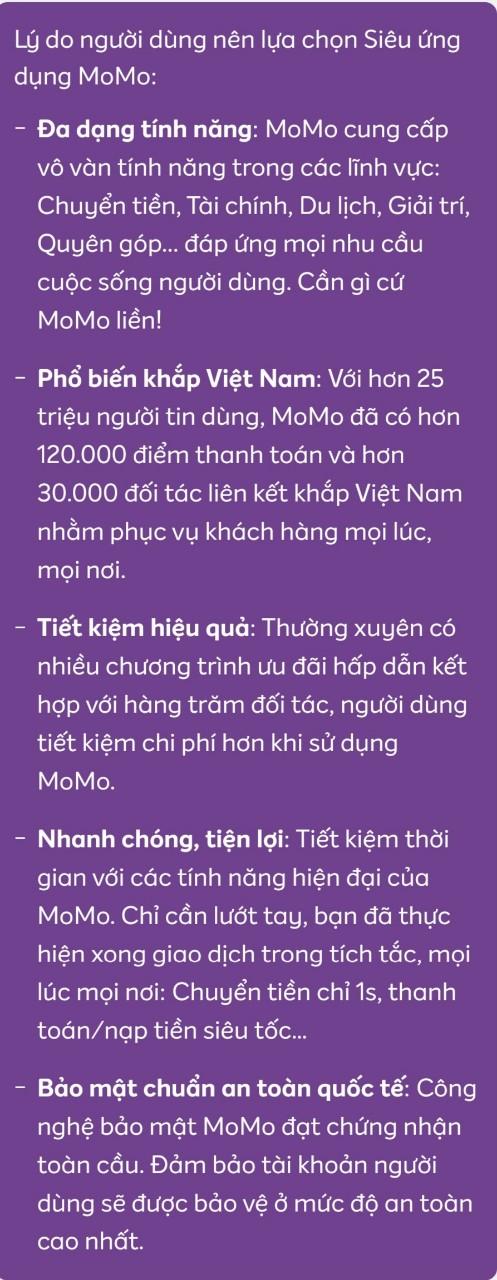 Tạo ví Momo và lãnh thưởng