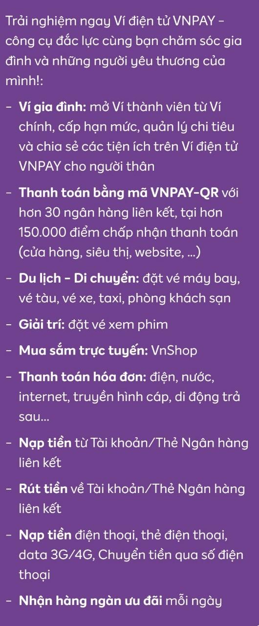 Tạo ví VNPay và lãnh thưởng